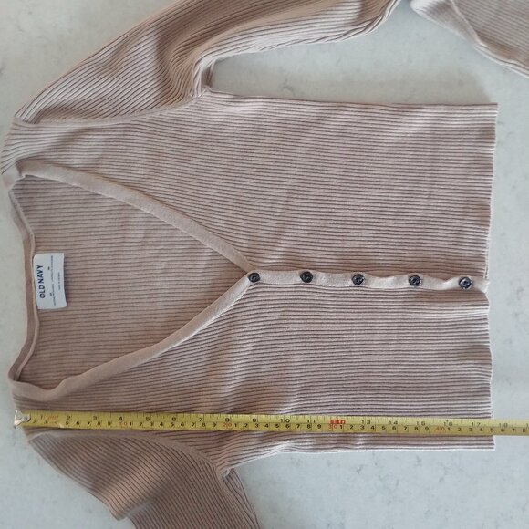 Old Navy soft little ribbed cardigan sweater top camel brown stretch XS - Picture 14 of 15